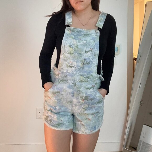 ANTHROPOLOGIE (Pilcro) - Denim Overall Shorts (Size 29) - Picture 1 of 5